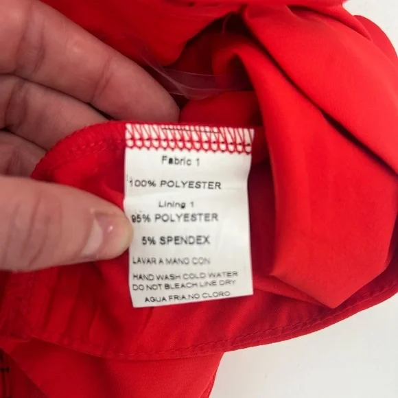 Chicways red matching pants set with crop top and wide leg trousers size s small - Picture 9 of 11